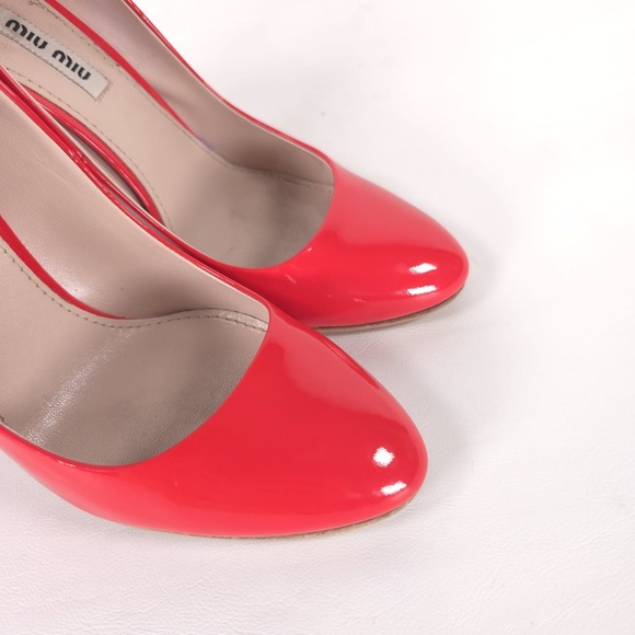 MIU MIU PATENT LEATHER ITALY🇮🇹MADE 518277 VERENICE LACCA Heels Pumps Size 38 - Picture 8 of 16